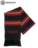 Scarf - Black/Maroon Stripe-year-9-11-THE U SHOP - Hamilton