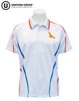 Cricket Top - White/Blue/Orange-rototuna-high-schools-THE U SHOP - Hamilton