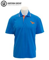 Polo -  S/S Blue/Orange JNR-rototuna-high-schools-THE U SHOP - Hamilton