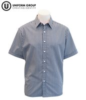 Shirt S/S Navy Check SNR-rototuna-high-schools-THE U SHOP - Hamilton