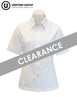 Blouse S/S - White/Navy  Sen-rototuna-high-schools-THE U SHOP - Hamilton