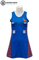 Dress Netball - Blue/Orange-rototuna-high-schools-THE U SHOP - Hamilton