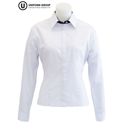 Blouse L/S - White/Navy SNR